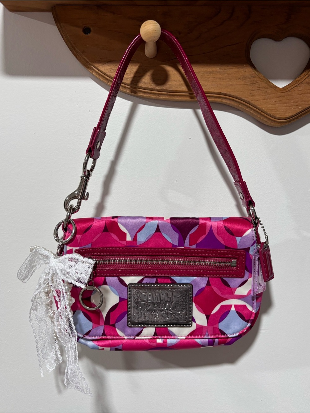 Coach Poppy Signature Small Flap Shoulder Bag